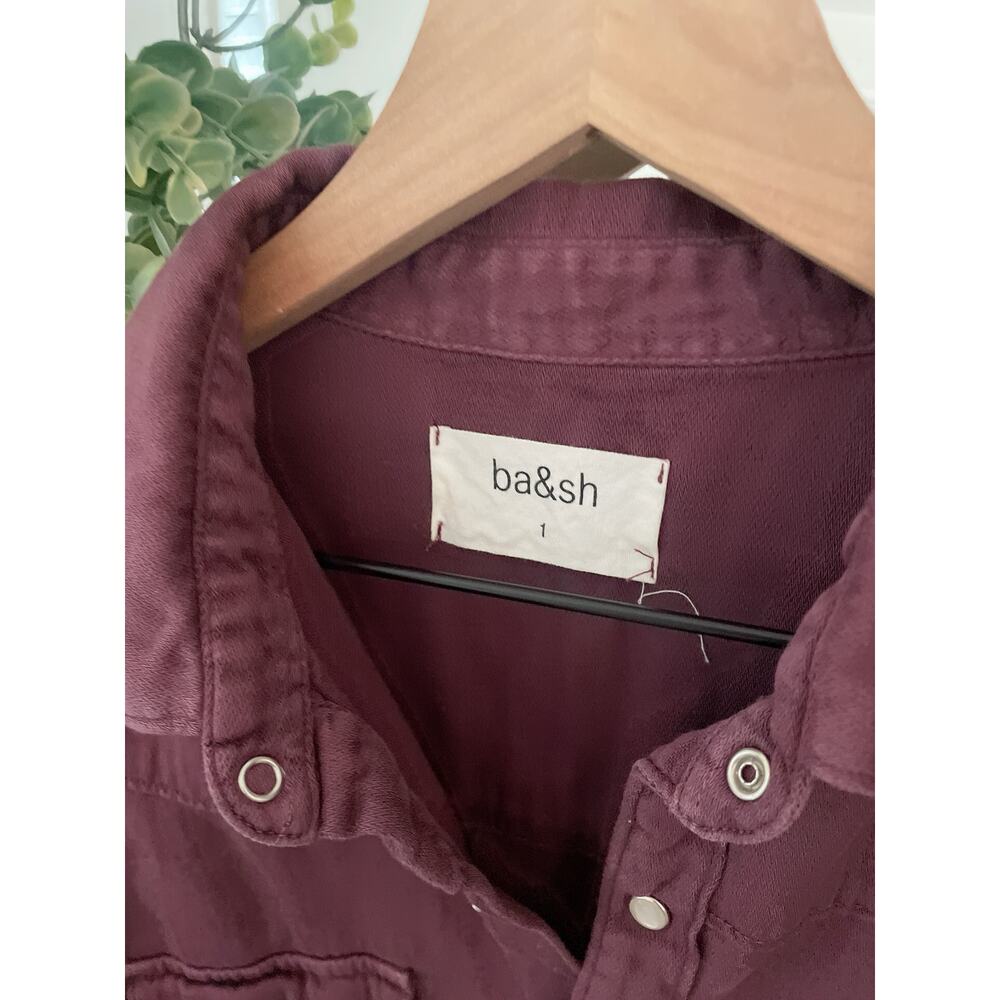 ba&sh Burgundy Button Down Shirt 100% Cotton - Picture 7 of 9